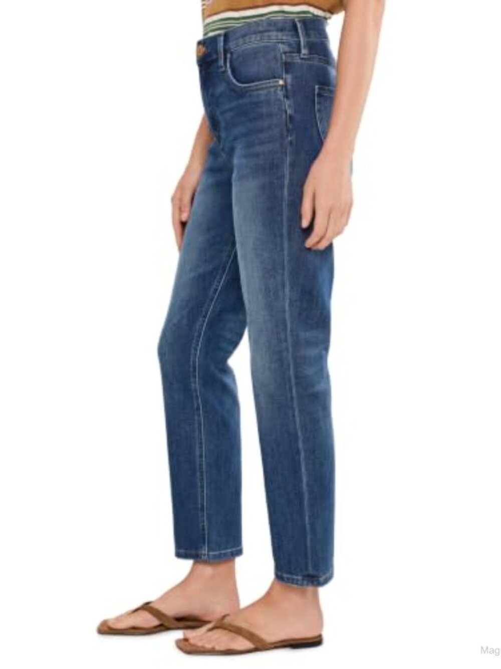 High Rise Fab Ab Straight Leg Jeans Lyocell Cotton Blend Regular Fit - Picture 2 of 4